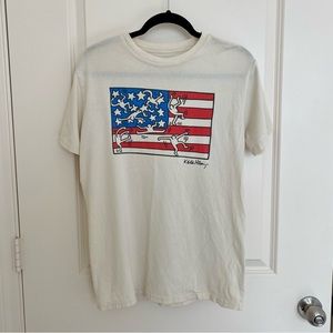 🇺🇸 Keith Haring American Flag Creme shirt 🇺🇸